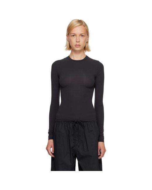 Skims Black Fits Everybody Long Sleeve T-Shirt