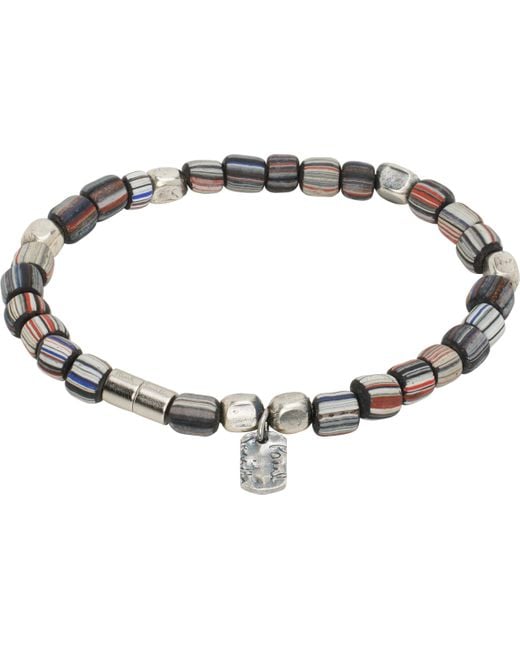 Paul Smith Black Stripe Bead Bracelet for men