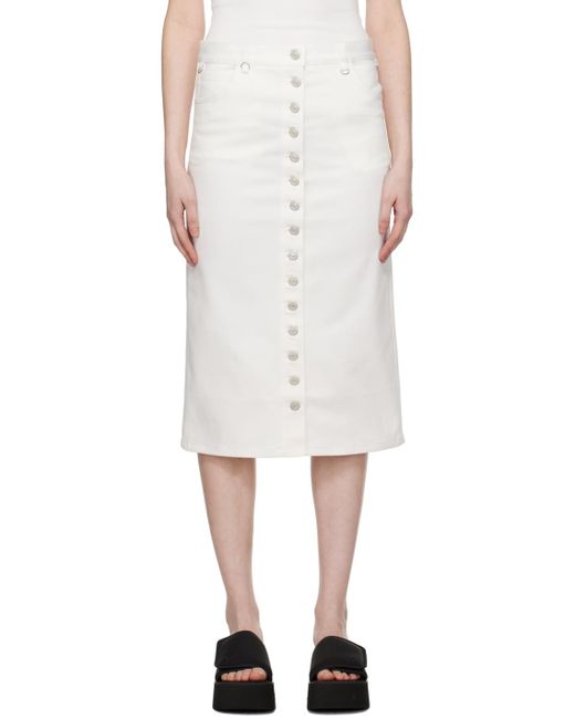Courreges White Multiflex Denim Midi Skirt