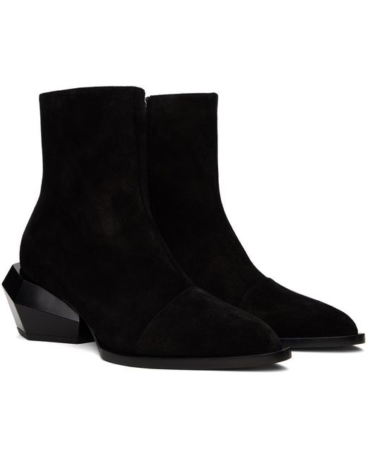 Balmain Black 'billy' Heeled Ankle Boots, for men