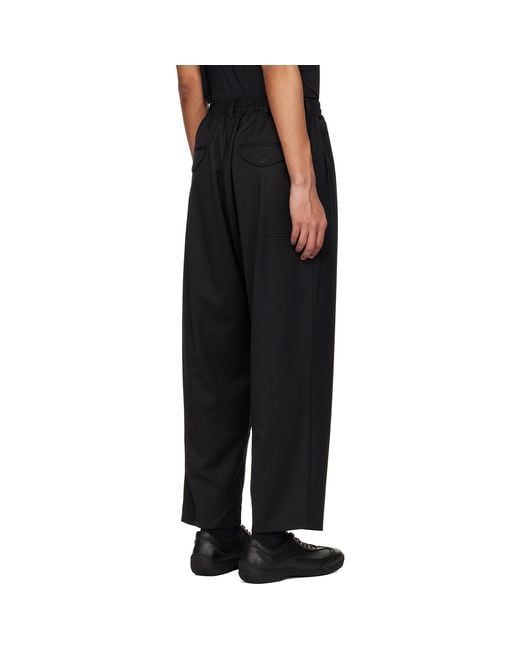 Y-3 Black Refined Wool Track Pants for men