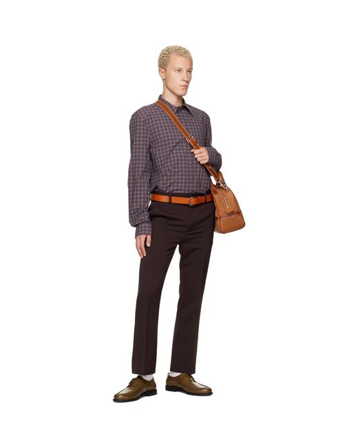 Marni Black Regimental Wool Trousers for men