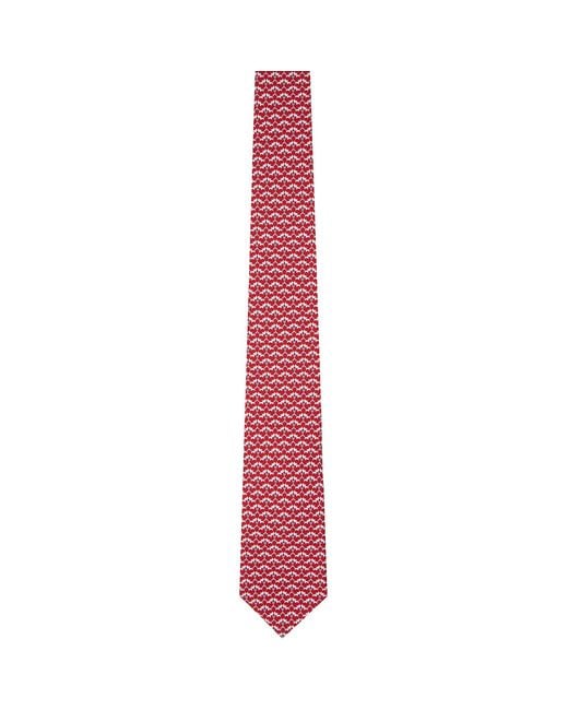 Ferragamo Purple Cat Print Silk Tie for men