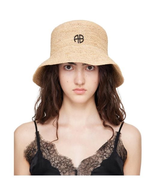 Anine Bing Natural Cabana Bucket Hat