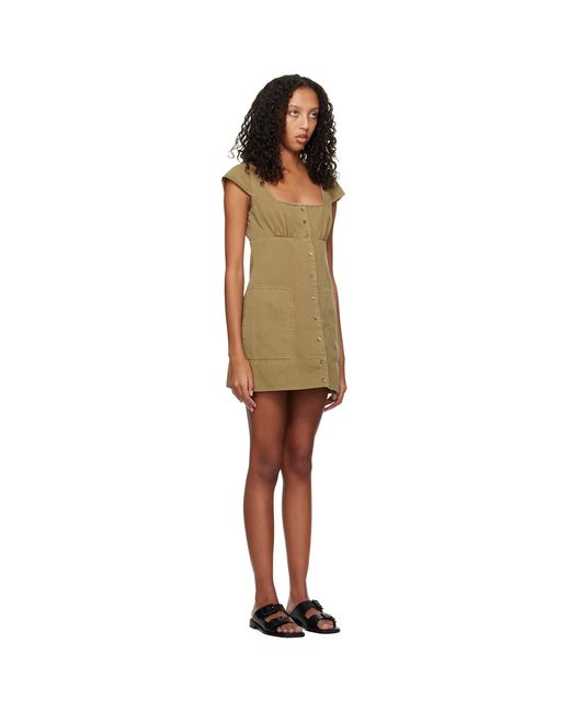 Staud Black Khaki Julia Minidress