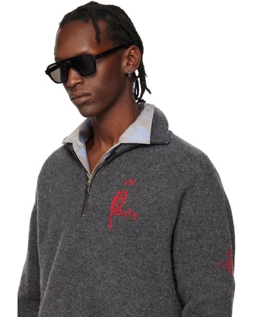 Retrosuperfuture Black Maneval Sunglasses for men