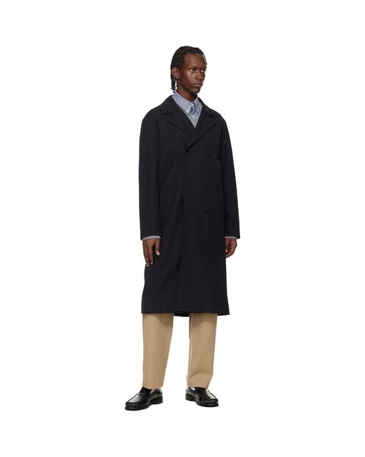 A.P.C. Black Croisé Coat for men
