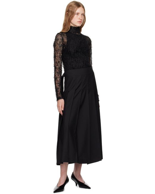 Rohe Black Textured Sheer Turtleneck Top