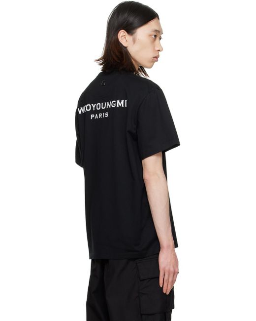 T-shirt noir à logo imprimé Wooyoungmi pour homme en coloris Black