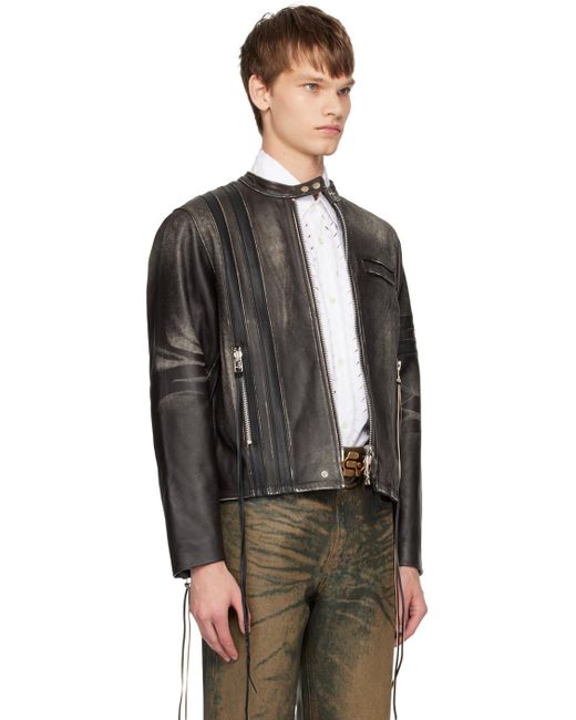 Eytys Black Ssense Exclusive Damon Leather Jacket for men