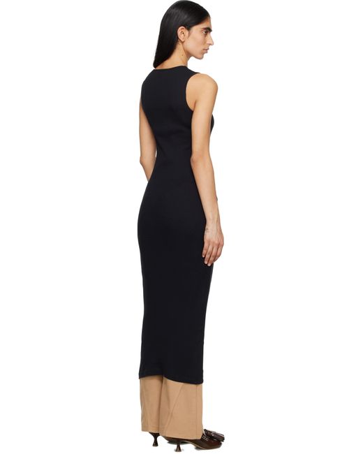 J.W. Anderson Black Anchor Logo Twisted Strap Midi Dress