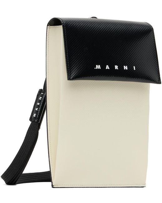 Marni Black Off- Logo Phone Holder for men