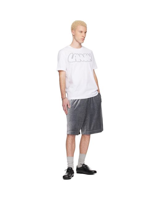 Lanvin Black Velvet Bermuda Shorts for men