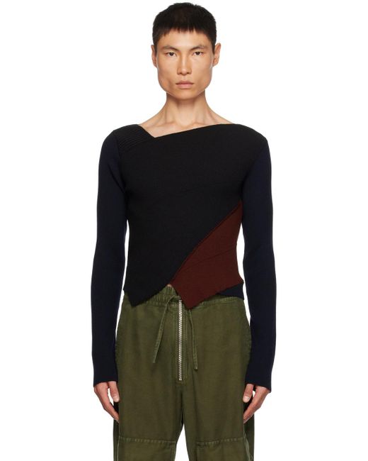 Mens deals asymmetrical sweater