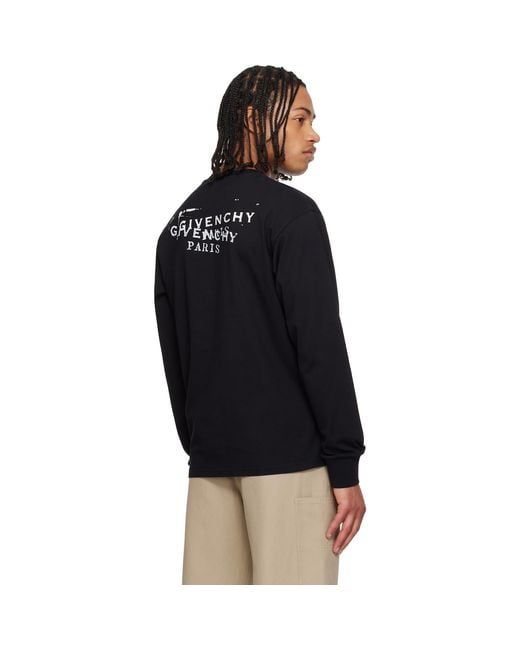 Givenchy Black Stamp Print T-Shirt for men