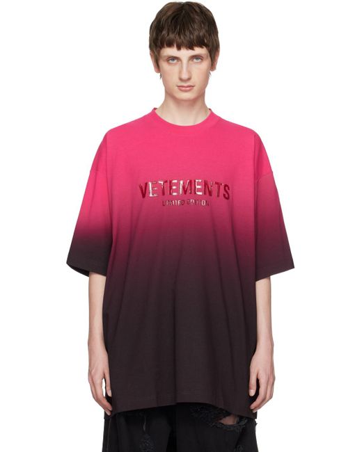 Vetements | Gradient Logo Tee Hot Pink / XL