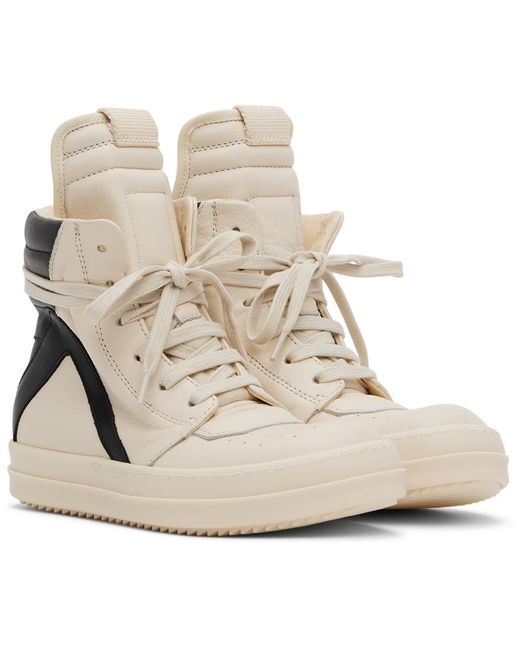 Rick Owens キッズ｜ブラック＆オフホワイト Geobaskets スニーカー White
