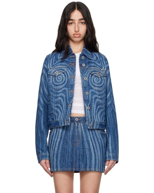 Jean Paul Gaultier Blue Spiral Denim Jacket