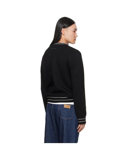 MM6 by Maison Margiela Black Wool Blend Sweater for men
