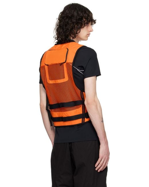 Hyein Seo Orange Utility Vest for men