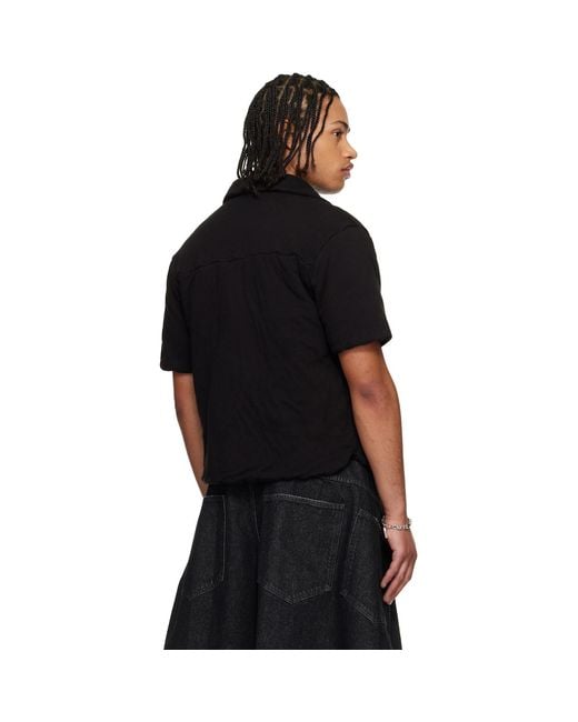 Lu'u Dan Black Wadded Shift Shirt for men