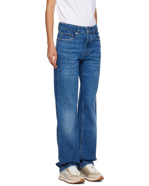 AMI Blue Straight-leg Jeans