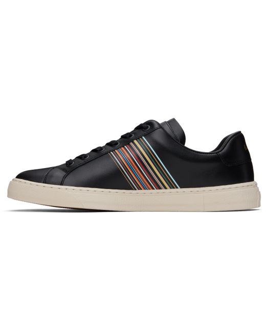 メンズ Paul Smith ブラック Hansen レザースニーカー Black