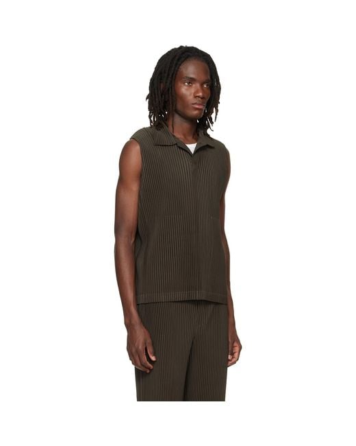 Homme Plissé Issey Miyake Brown Monthly Colors July Polo for men