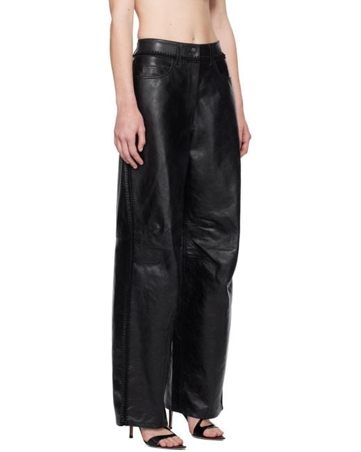 Alexander Wang Black Low-Rise Leather Pants