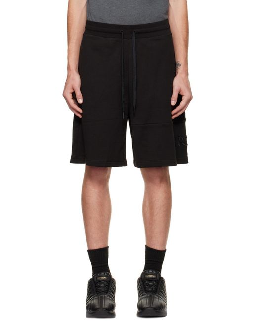 Moncler Black Embroide Shorts for men