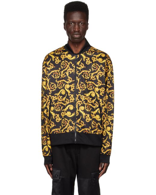 Versace Jeans Couture Black & Gold Sketch Baroque Bomber Jacket for Men |  Lyst Canada