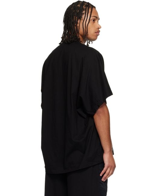 メンズ Julius ブラック Europa Base オーバーサイズTシャツ Black