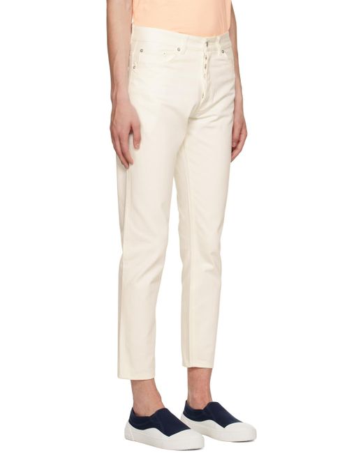 Maison Kitsuné Natural Off-white Tapered Jeans for men