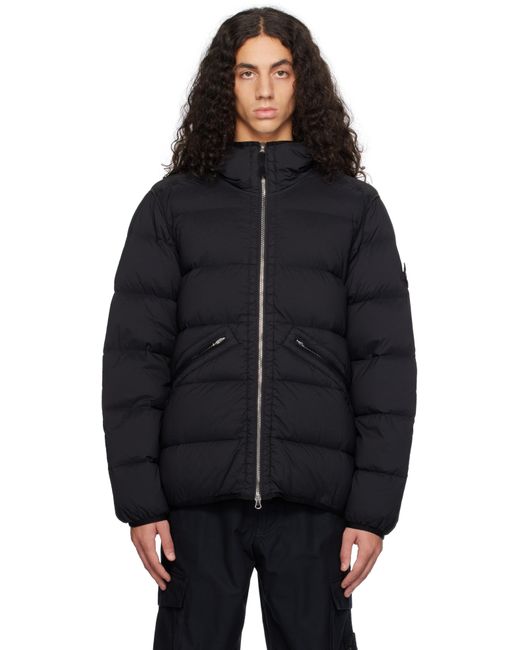 メンズ Stone Island ブラック Seamless Tunnel ナイロン ダウンジャケット Black