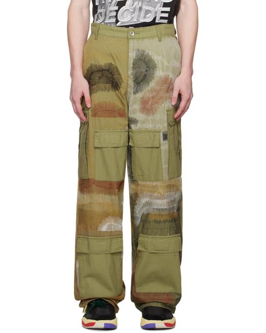 Who Decides War Green Camouflage Cargo Pants for men