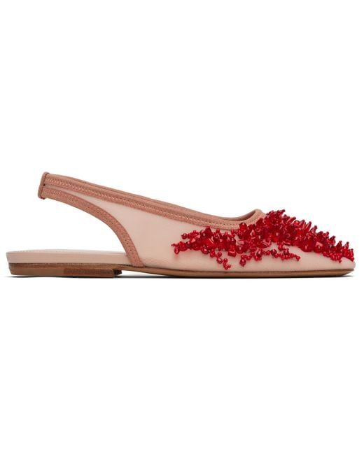 Dries Van Noten Black Slingback Embellished Mesh Flats