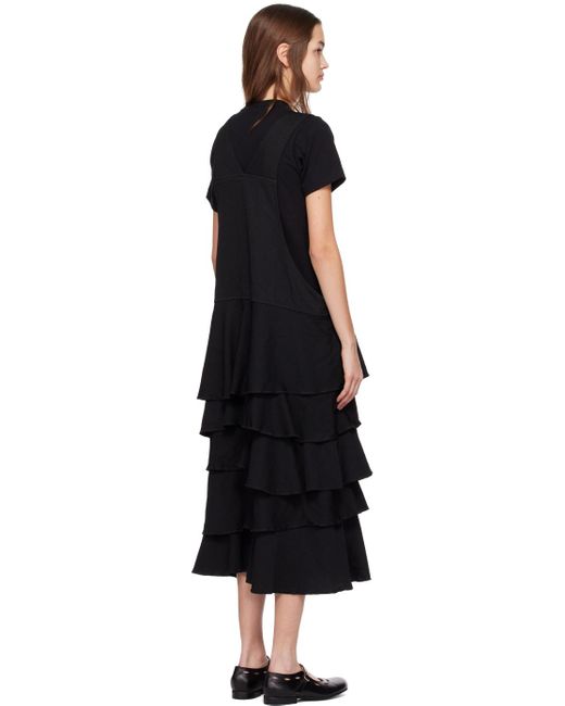 COMME DES GARÇON BLACK Black Ruffled Midi Dress