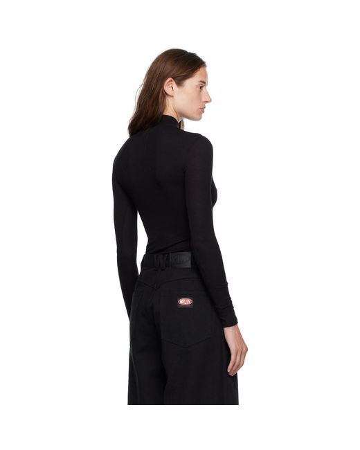 Willy Chavarria Black Gabriela Mock Neck Top