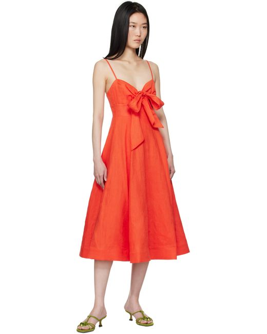 Zimmermann レッド Crush Tie Front ミディアムワンピース Red