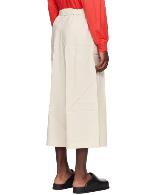 Issey Miyake White Off- Edge Trousers for men