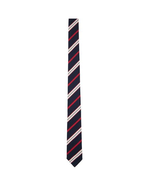 Thom Browne Black Rep Stripe Classic Tie for men