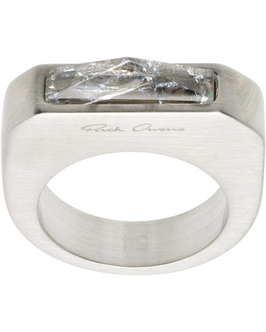 Rick Owens Metallic Temple Hollywood Pyramid Ring for men
