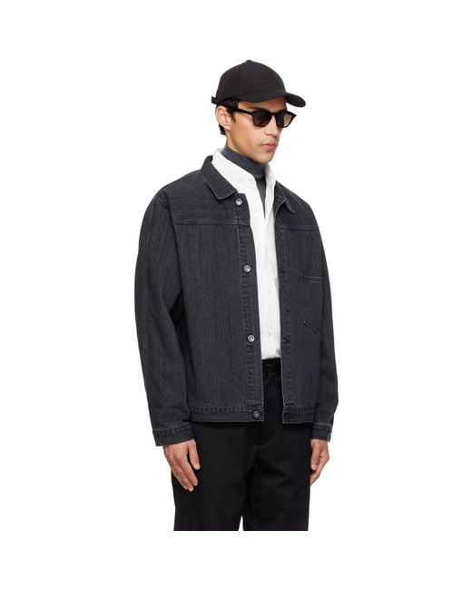 Nanamica Black Short Denim Jacket for men