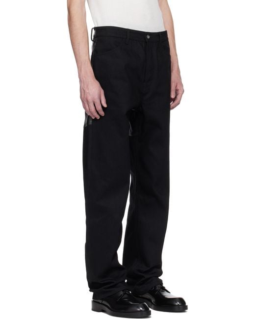 Jil Sander Black Wl Leather Jeans for men