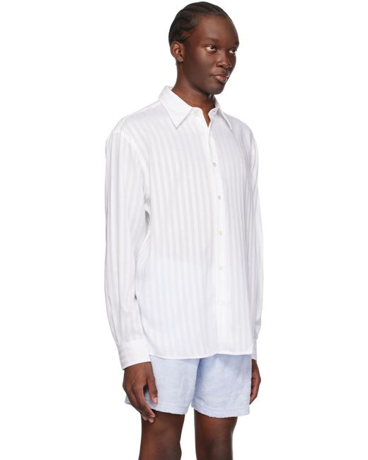 Acne White Striped Shirt for men