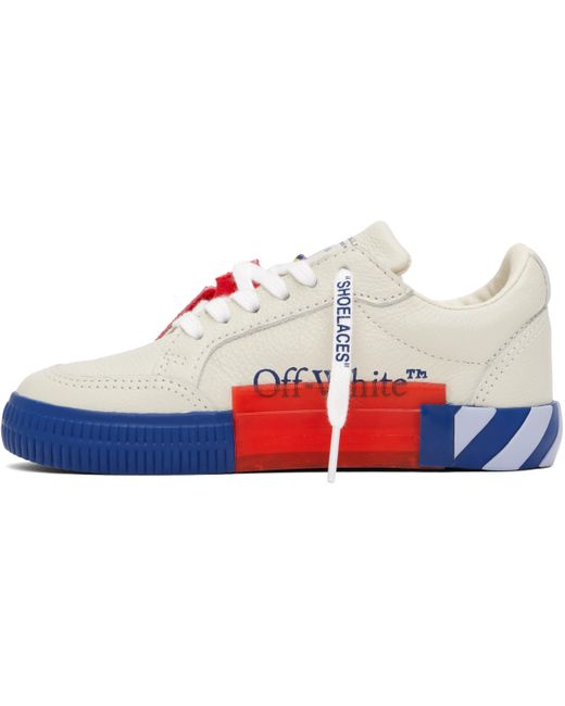 Off-White c/o Virgil Abloh キッズ｜オフホワイト＆ブルー バルカナイズ フルレザー ローカットスニーカー Black