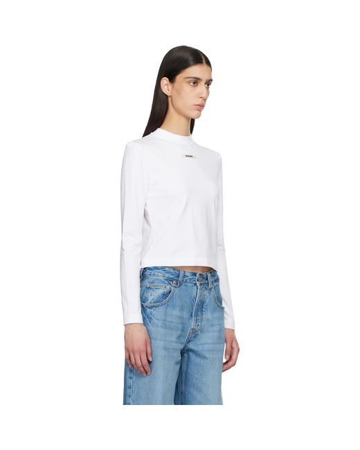 Jacquemus White 'The Gros Grain Long-Sleeve' T-Shirt