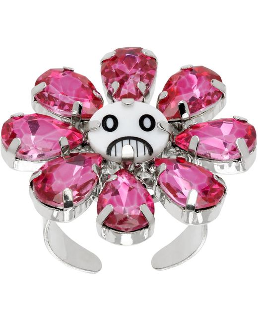メンズ Charles Jeffrey シルバー& Crazy Daizy リング Pink