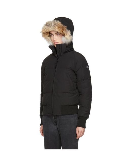 Canada Goose Black Down black Label Savona Bomber Jacket Lyst