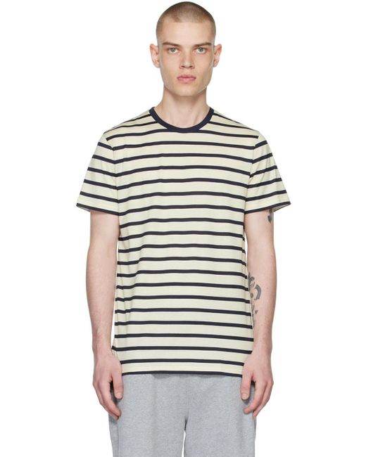 Sunspel Black Off-white Classic Breton Striped T-shirt for men